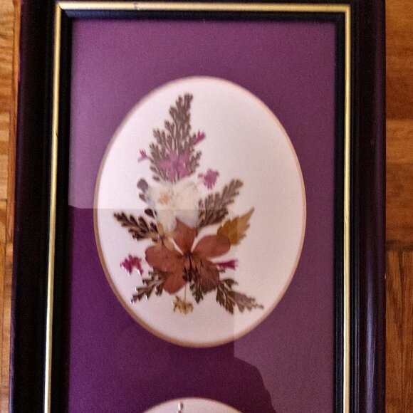 Vintage Framed Handmade floral Paper Collage art - Picture 2 of 13